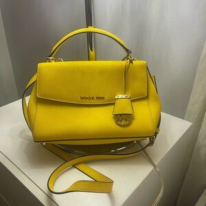 Michael Kors Yellow Satchel with Modern Elegance